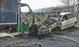 Camion incendiato Avezzano