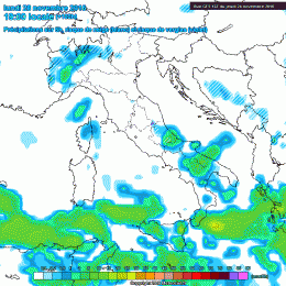 Il modello GFS lascia vedere la possibilità di fenomeni nella serata di Lunedì 28, che potranno essere nevose lungo i rilievi della Marsica orientale e nella zona del Parco Nazionale D'Abuzzo, al di sopra dei 600m