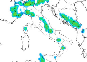 Modello GFS: possibilità di temporali sull'area Marsicana nel primo pomeriggio di Domenica 10 Luglio