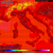 Modello GFS: si notano i valori massimi previsti per il giorno di ferragosto, con l'area Marsicana che potrà sfiorare i 30°c nella conca del Fucino