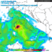 Il modello GFS mostra le precipitazioni previste per la notte tra Lunedì e Martedì, a carattere moderato e con nevicate oltre i 1500m circa di quota