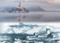 Sopra: Lago di Bled (Slovenia) Sotto: dipinto di Edward Lear
