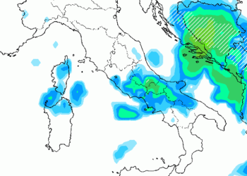 In figura il modello GFS mostra il passaggio perturbato per le ore centrali di Sabato 18 Febbraio. Rovesci di pioggia e neve anche sulla Marsica, ma il tempo si rimetterà già da Domenica