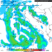 In figura, il modello americano GFS mostra la situazione in termini di precipitazioni per il pomeriggio di Domenica 2 Aprile, con delle piogge a carattere moderato sulla Marsica