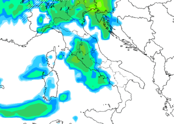 In figura la situazione relativa alle precipitazioni per la giornata di Domenica 22 Ottobre. Piogge sulla Marsica dal primo pomeriggio.