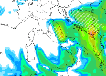 In figura la situazione riferita alle precipitazioni nella notte tra Lunedì e Martedì secondo GFS. Maltempo con possibilità di nevicate su buona parte del territorio Marsicano.