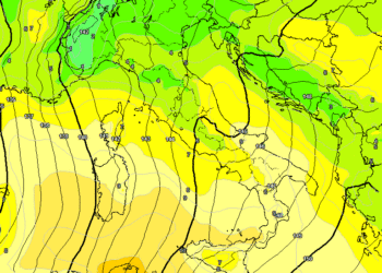 In figura la situazione ad 850 hpa prevista secondo GFS per la giornata di Sabato 6 Gennaio, l'Epifania. Temperature miti e venti da sud.