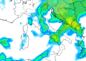 In figura la situazione delle precipitazioni viste da GFS nella giornata di Sabato 3 Febbraio. Piogge e nevicate oltre i 1200 m circa sui settori Marsicani.