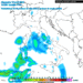 La situazione prevista da GFS per le ore centrali della giornata di Domenica 14 Aprile. Ci saranno delle possibilità di precipitazioni a carattere di rovescio, in un contesto molto mite.