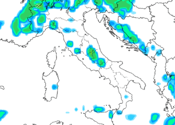 La situazione per Domenica, per ciò che riguarda le piogge, nelle ore centrali della giornata. Saranno possibili dei fenomeni anche sulla Marsica.