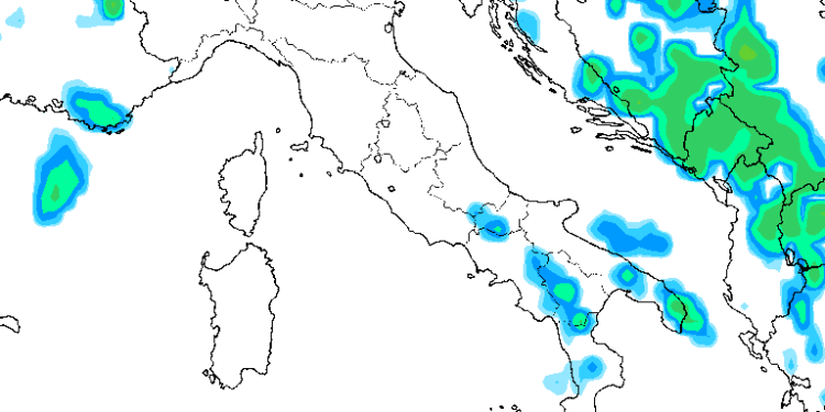 La situazione delle precipitazioni intorno alle ore 14:00 di Domenica 10 Giugno. Giornata abbastanza buona, salvo qualche nube e forse qualche veloce precipitazione sui rilievi del Parco Nazionale.