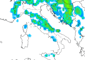 La situazione delle precipitazioni previste per la sera di Domenica 2 Settembre su buona parte della penisola. Sulla Marsica sembrano possibili dei rovesci, più che altro tra Velino-Sirente e Parco Nazionale d'Abruzzo.