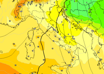 In figura, la situazione ad 850 hpa sul territorio Italiano nella giornata di Domenica 21. Nella Marsica valori fino ad 11°c in questo contesto per un lieve effetto di caduta dei venti orientali. In attesa di un calo sensibile a seguire.