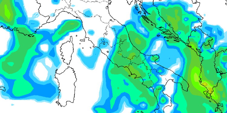Ecco la situazione prevista da GFS per Domenica 25 a circa metà pomeriggio sull'Italia. Saranno possibili delle precipitazioni a carattere moderato su tutta la Marsica.