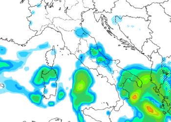 La situazione delle precipitazioni nel primo pomeriggio di Domenica 18. Non sono escluse sul territorio Marsicano dei fenomeni, ove oltre i 1300/ 1400 m saranno a carattere nevoso.