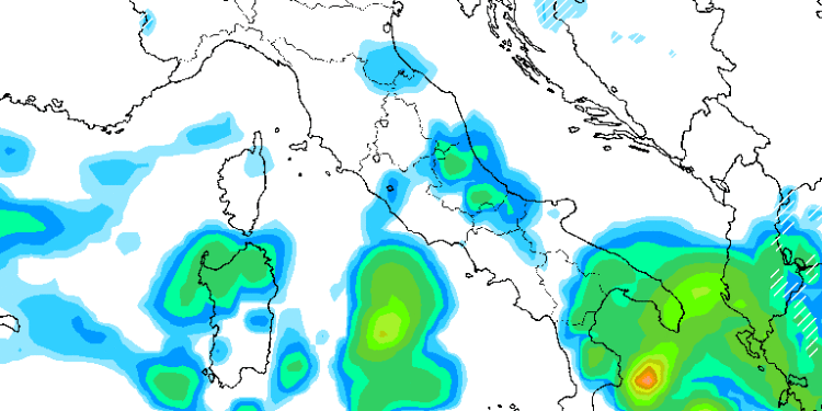 La situazione delle precipitazioni nel primo pomeriggio di Domenica 18. Non sono escluse sul territorio Marsicano dei fenomeni, ove oltre i 1300/ 1400 m saranno a carattere nevoso.