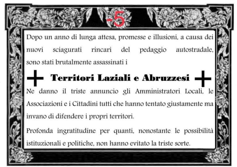 Caro pedaggi, sindaci di nuovo mobilitati maxi stangata del 19 dal