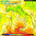 La situazione ad 850 hpa prevista per le ore centrali di Lunedì 22. Clima molto mite sulla Marsica, in un contesto nuvoloso e con dei fenomeni in arrivo prima di sera.