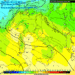 La situazione ad 850 hpa prevista per Domenica 28. Sulla Marsica tempo buono al mattino, mentre degli addensamenti con dei rovesci potranno essere presenti nelle ore pomeridiane.