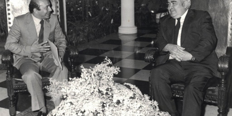 Otto Campos Quintero insieme a Luis Herrera Campins, presidente del Venezuela dal 1979 al 1984