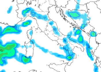 Ecco la possibile situazione prevista da GFS per la giornata di Domenica 19. Qualche fenomeno tra debole e moderato, nevoso oltre gli 800 m circa sarà possibile anche sulla Marsica, specie orientale.