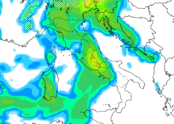 La possibile situazione per la sera-notte di Lunedì 2 Marzo. Forti precipitazioni su tutto il territorio marsicano.