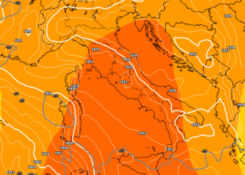 Nella figura si vede la situazione a 500 hpa prevista per le ore centrali di Lunedì 16. Geopotenziali in aumento e quindi ritorno a condizioni anticiclonici anche sul comparto marsicano.