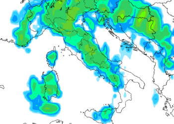 La possibile situazione per Martedì sera, che vede l'intera Marsica sotto a dei fenomeni moderati ed a tratti anche forti.