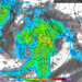La situazione secondo GFS per Domenica alle ore 17:00. Precipitazioni anche forti sull'area marsicana.