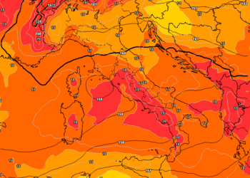 Ancora caldo come ci mostra quest immagine di GFS ad 850 hpa per il primo pomeriggio di Lunedì 14.