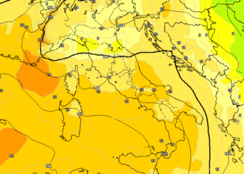 I valori ad 850 hpa previsti da GFS nelle ore centrali di Domenica 1 Novembre. Giornata soleggiata e molto mite, anche nella Marsica.