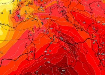 Temperature molto elevate nel corso della giornata di Martedì 29 come si può notare qui ad 850 hpa alle ore 14:00