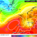 La possibile situazione a 500 hpa sull'Europa occidentale per le ore del mattino di Mercoledì 14. Si nota l'ampia goccia instabile fresca tra Austria, Germania , Francia ed Italia, la quale apporterà di seguito dell'instabilità ed un calo delle temperature.