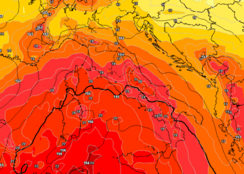 La possibile situazione ad 850 hpa sull Italia Venerdì 17 Settembre. Sulla Marsica si potranno toccare i 22°c alla quota di circa 1500 m in libera atmosfera.