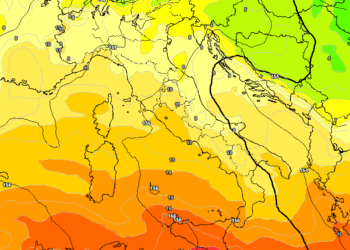 La situazione ad 850 hpa prevista nelle prime ore del mattino di Mercoledì, giorno dell'equinozio d autunno. Venti da nord est più freschi saranno presenti sull'area marsicana