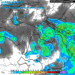 La situazione secondo GFS per il primo pomeriggio di Martedì 23. Cielo nuvoloso e piogge in qualche caso forti sull'area marsicana.