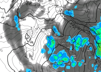 La situazione nella tarda mattinata di Pasqua. Cielo variabile su tutta la Marsica, con la possibilità di qualche debole precipitazione nevosa oltre i 1000 m circa