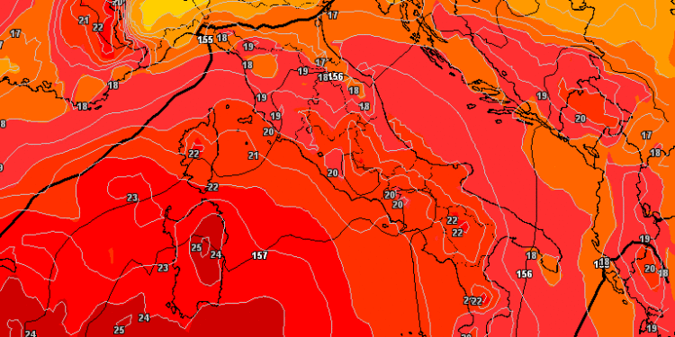 Ecco la possibile situazione al momento ad 850 hpa secondo il modello americano GFS per Giovedì 2 Giugno. Giornata con tempo stabile e temperature di nuovo alte (+20/21°c ad 850hpa)