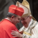 Newly appointed Cardinal, from Italy, Giuseppe Petrocchi of LAquila (L) and Pope Francis during the Ordinary Public Consistory to create 14 new cardinal from 11 countries in Saint Peters Basilica at the Vatican, 28 Jun 2018. The cardinals-designate are from Bolivia, Iraq, Italy, Japan, Pakistan, Poland, Portugal, Peru, Madagascar, Mexico and Spain. ANSA/CLAUDIO PERI