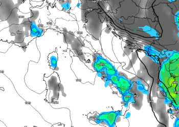 La situazione delle precipitazioni e della nuvolosità prevista per Martedì sera. Non si esclude qualcosa sul territorio marsicano