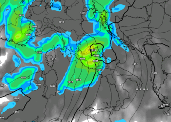 Le precipitazioni previste al mattino di Domenica anche sull'area marsicana. A tratti i fenomeni potranno essere anche forti.