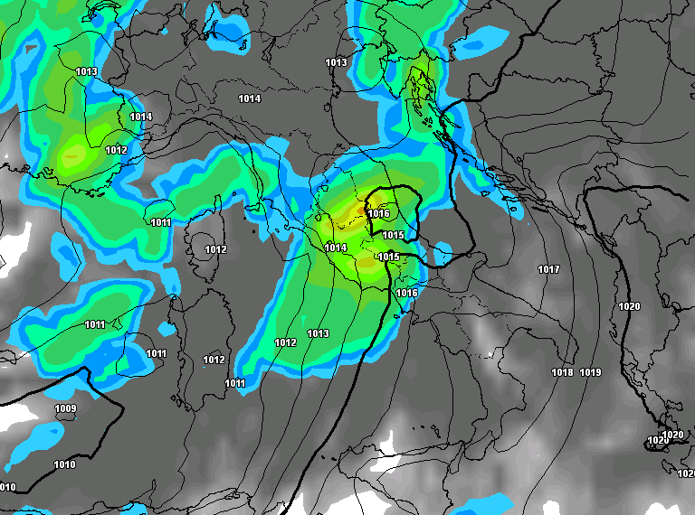 Le precipitazioni previste al mattino di Domenica anche sull'area marsicana. A tratti i fenomeni potranno essere anche forti.
