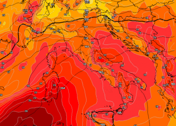 La situazione ad 850 hpa prevista da GFS per Mercoledì 14 Settembre. Bel tempo su tutta la Marsica