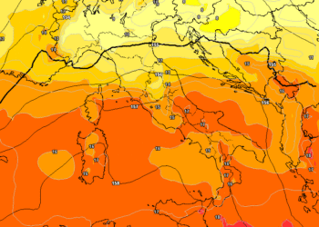 Ad 850 hpa, GFS vede questa situazione. Giornata mite, ma con il cielo irregolamente nuvoloso