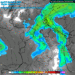 La probabile situazione della nuvolosità e dei fenomeni previsti al momento da GFS per il primo pomeriggio di Giovedì 8 Dicembre, festività dell' Immacolata Concezione