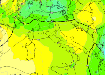 Ecco la situazione ad 850 hpa prevista da GFS per Martedì 20 Dicembre alle ore 13:00. Bel tempo e temperature in aumento nei valori massimi