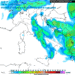 Le precipitazioni previste dal modello GFS per le ore 20:00 di Lunedì 27 Marzo. Anche la quota neve tenderà a scendere per l'ingresso di aria più fredda