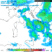 La situazione dei fenomeni prevista da GFS alle ore 13:00 di Mercoledì 15 marzo. Rovesci e possibilità di nevicate oltre i 1200 m