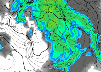 In figura la situazione delle precipitazioni secondo il modello americano, GFS prevista per Mercoledì 10 Maggio. Sull'Abruzzo tempo decisamente perturbato.