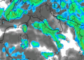 La possibile situazione prevista da GFS per il primo pomeriggio di Mercoledì 31 Maggio. Rovesci anche temporaleschi sull'Abruzzo.